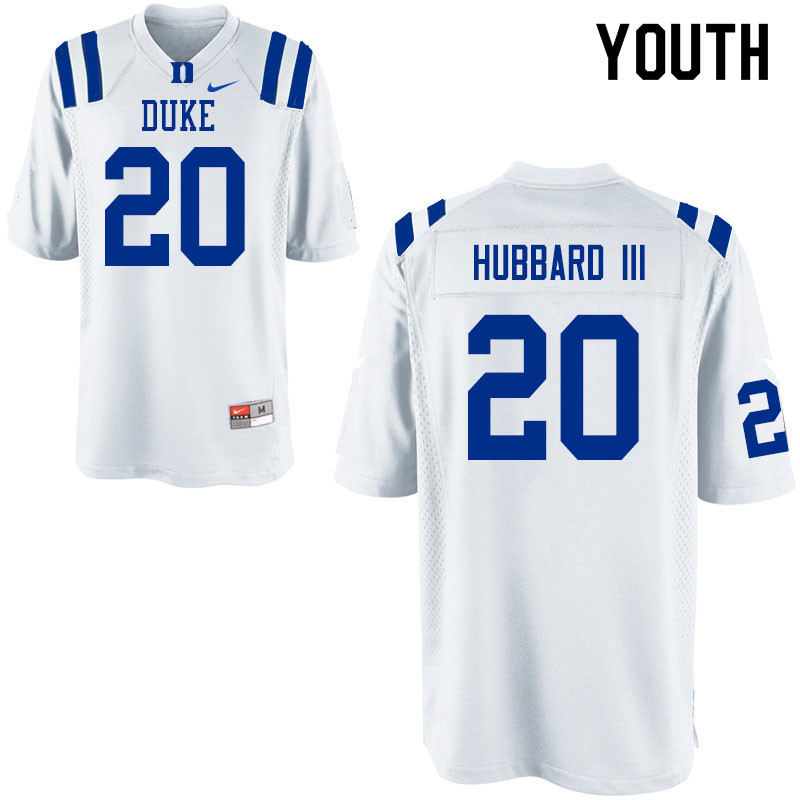 Youth #20 Marvin Hubbard III Duke Blue Devils College Football Jerseys Sale-White - Click Image to Close